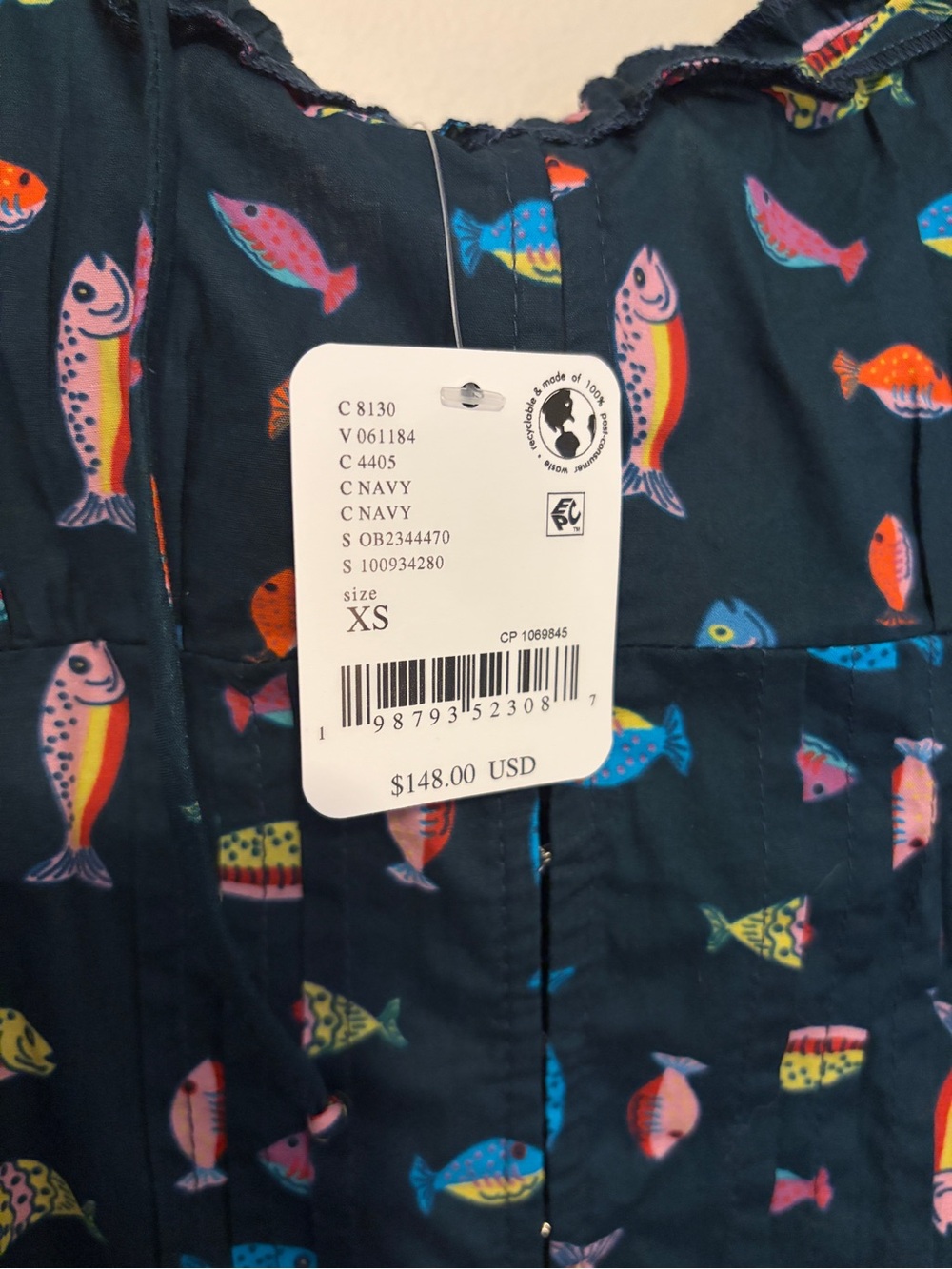 Free People Ellia Navy Fish-Print Ruffle Skirt Set - Picture 3 of 8